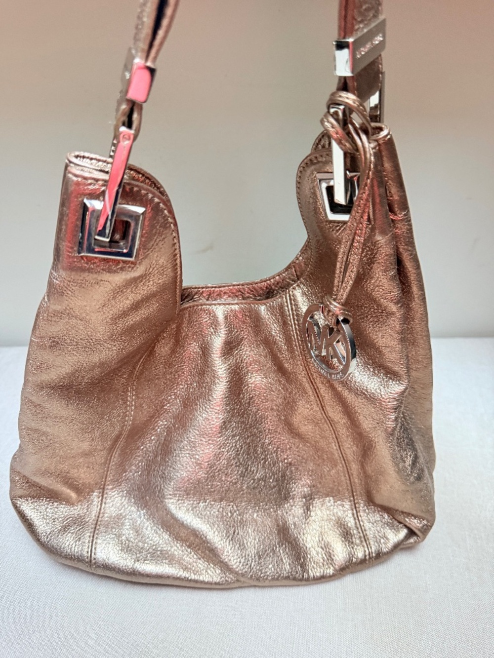 Michael Kors Large Bronze Metallic Hobo Shoulder Bag Fall
